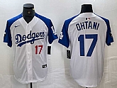 Men's Los Angeles Dodgers #17 Shohei Ohtani Number White Blue Fashion Stitched Cool Base Limited Jerseys,baseball caps,new era cap wholesale,wholesale hats