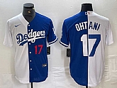 Men's Los Angeles Dodgers #17 Shohei Ohtani Number White Blue Two Tone Stitched Baseball Jersey,baseball caps,new era cap wholesale,wholesale hats