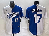 Men's Los Angeles Dodgers #17 Shohei Ohtani Number White Blue Two Tone Stitched Baseball Jerseys,baseball caps,new era cap wholesale,wholesale hats