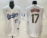 Men's Los Angeles Dodgers #17 Shohei Ohtani Number White Green Stitched Cool Base Nike Jerseys,baseball caps,new era cap wholesale,wholesale hats
