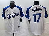 Men's Los Angeles Dodgers #17 Shohei Ohtani White Blue Fashion Stitched Cool Base Limited Jerseys,baseball caps,new era cap wholesale,wholesale hats