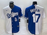 Men's Los Angeles Dodgers #17 Shohei Ohtani White Blue Two Tone Stitched Baseball Jersey Dzhi,baseball caps,new era cap wholesale,wholesale hats