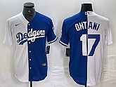 Men's Los Angeles Dodgers #17 Shohei Ohtani White Blue Two Tone Stitched Baseball Jerseys Dzhi,baseball caps,new era cap wholesale,wholesale hats