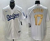 Men's Los Angeles Dodgers #17 Shohei Ohtani White Gold Stitched Cool Base Nike Jerseys,baseball caps,new era cap wholesale,wholesale hats