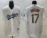 Men's Los Angeles Dodgers #17 Shohei Ohtani White Green Stitched Cool Base Nike Jerseys,baseball caps,new era cap wholesale,wholesale hats