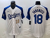 Men's Los Angeles Dodgers #18 Yoshinobu Yamamoto Number White Blue Fashion Stitched Cool Base Limited Jerseys,baseball caps,new era cap wholesale,wholesale hats