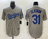 Men's Los Angeles Dodgers #31 Tyler Glasnow Grey Stitched Cool Base Nike Jersey,baseball caps,new era cap wholesale,wholesale hats