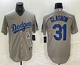 Men's Los Angeles Dodgers #31 Tyler Glasnow Grey Stitched Cool Base Nike Jerseys,baseball caps,new era cap wholesale,wholesale hats