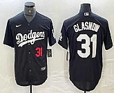 Men's Los Angeles Dodgers #31 Tyler Glasnow Number Black Turn Back The Clock Stitched Cool Base Jersey,baseball caps,new era cap wholesale,wholesale hats
