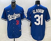 Men's Los Angeles Dodgers #31 Tyler Glasnow Number Blue Stitched Cool Base Nike Jersey,baseball caps,new era cap wholesale,wholesale hats