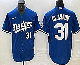 Men's Los Angeles Dodgers #31 Tyler Glasnow Number Blue Stitched Cool Base Nike Jerseys,baseball caps,new era cap wholesale,wholesale hats