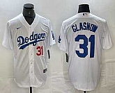 Men's Los Angeles Dodgers #31 Tyler Glasnow Number White Stitched Cool Base Nike Jerseys,baseball caps,new era cap wholesale,wholesale hats