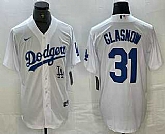 Men's Los Angeles Dodgers #31 Tyler Glasnow White Stitched Cool Base Nike Jersey,baseball caps,new era cap wholesale,wholesale hats