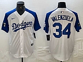 Men's Los Angeles Dodgers #34 Toro Valenzuela White Blue Fashion Stitched Cool Base Limited Jersey,baseball caps,new era cap wholesale,wholesale hats