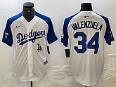 Men's Los Angeles Dodgers #34 Toro Valenzuela White Blue Fashion Stitched Cool Base Limited Jerseys,baseball caps,new era cap wholesale,wholesale hats