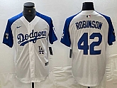 Men's Los Angeles Dodgers #42 Jackie Robinson White Blue Fashion Stitched Cool Base Limited Jersey,baseball caps,new era cap wholesale,wholesale hats