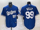 Men's Los Angeles Dodgers #99 Joe Kelly Number Blue Stitched Cool Base Nike Jersey,baseball caps,new era cap wholesale,wholesale hats