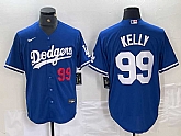 Men's Los Angeles Dodgers #99 Joe Kelly Number Blue Stitched Cool Base Nike Jerseys,baseball caps,new era cap wholesale,wholesale hats