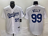 Men's Los Angeles Dodgers #99 Joe Kelly Number White Stitched Cool Base Nike Jersey,baseball caps,new era cap wholesale,wholesale hats