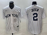 Men's New York Yankees #2 Derek Jeter White 2024 Cool Base Stitched Jersey,baseball caps,new era cap wholesale,wholesale hats