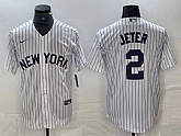 Men's New York Yankees #2 Derek Jeter White 2024 Cool Base Stitched Jerseys,baseball caps,new era cap wholesale,wholesale hats