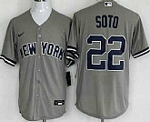 Men's New York Yankees #22 Juan Soto Gray Player Name Cool Base Jersey,baseball caps,new era cap wholesale,wholesale hats