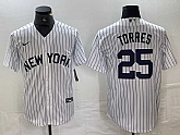 Men's New York Yankees #25 Gleyber Torres White 2024 Cool Base Stitched Jerseys,baseball caps,new era cap wholesale,wholesale hats