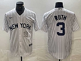 Men's New York Yankees #3 Babe Ruth White 2024 Cool Base Stitched Jersey,baseball caps,new era cap wholesale,wholesale hats