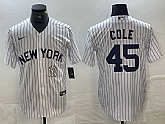 Men's New York Yankees #45 Gerrit Cole White 2024 Cool Base Stitched Jersey,baseball caps,new era cap wholesale,wholesale hats