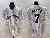 Men's New York Yankees #7 Mickey Mantle White 2024 Cool Base Stitched Jersey,baseball caps,new era cap wholesale,wholesale hats