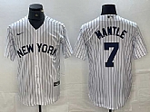 Men's New York Yankees #7 Mickey Mantle White 2024 Cool Base Stitched Jerseys,baseball caps,new era cap wholesale,wholesale hats