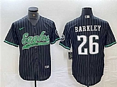 Men's Philadelphia Eagles #26 Saquon Barkley Black Cool Base Baseball Stitched Jersey,baseball caps,new era cap wholesale,wholesale hats