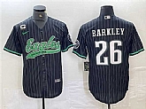 Men's Philadelphia Eagles #26 Saquon Barkley Black With 3-star C Patch Cool Base Baseball Stitched Jerseys,baseball caps,new era cap wholesale,wholesale hats