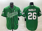 Men's Philadelphia Eagles #26 Saquon Barkley Green Cool Base Stitched Baseball Jersey,baseball caps,new era cap wholesale,wholesale hats