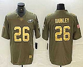 Men's Philadelphia Eagles #26 Saquon Barkley Olive with Gold 2017 Salute To Service Stitched NFL Nike Limited Jersey Dzhi,baseball caps,new era cap wholesale,wholesale hats