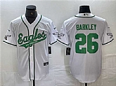 Men's Philadelphia Eagles #26 Saquon Barkley White Cool Base Baseball Stitched Jerseys,baseball caps,new era cap wholesale,wholesale hats