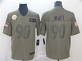 Men's Pittsburgh Steelers #90 T. J. Watt 2019 Camo Salute To Service Limited Stitched Jersey Dzhi