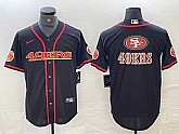 Men's San Francisco 49ers Big Logo Black Red Cool Base Stitched 2023 Baseball Jersey,baseball caps,new era cap wholesale,wholesale hats