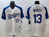 Mens Los Angeles Dodgers #13 Max Muncy Number White Blue Fashion Stitched Cool Base Limited Jersey,baseball caps,new era cap wholesale,wholesale hats