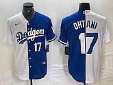 Mens Los Angeles Dodgers #17 Shohei Ohtani Number White Blue Two Tone Stitched Baseball Jersey,baseball caps,new era cap wholesale,wholesale hats