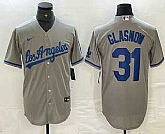 Mens Los Angeles Dodgers #31 Tyler Glasnow Grey Stitched Cool Base Nike Jersey,baseball caps,new era cap wholesale,wholesale hats