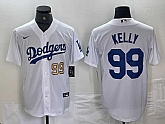 Mens Los Angeles Dodgers #99 Joe Kelly Number White Stitched Cool Base Nike Jersey,baseball caps,new era cap wholesale,wholesale hats