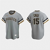 Mens Pittsburgh Pirates #15 Oneil Cruz Nike Gray Pullover Cooperstown Collection Jersey Dzhi,baseball caps,new era cap wholesale,wholesale hats
