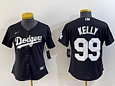 Women's Los Angeles Dodgers #99 Joe Kelly Black Stitched Cool Base Nike Jersey,baseball caps,new era cap wholesale,wholesale hats