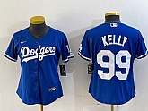 Women's Los Angeles Dodgers #99 Joe Kelly Blue Stitched Cool Base Nike Jersey,baseball caps,new era cap wholesale,wholesale hats