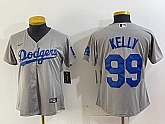 Women's Los Angeles Dodgers #99 Joe Kelly Grey With Los Stitched Cool Base Nike Jerseys,baseball caps,new era cap wholesale,wholesale hats