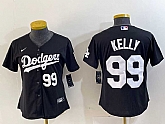 Women's Los Angeles Dodgers #99 Joe Kelly Number Black Stitched Cool Base Nike Jersey,baseball caps,new era cap wholesale,wholesale hats