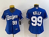 Women's Los Angeles Dodgers #99 Joe Kelly Number Blue Stitched Cool Base Nike Jerseys,baseball caps,new era cap wholesale,wholesale hats