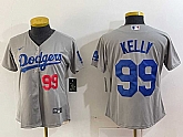 Women's Los Angeles Dodgers #99 Joe Kelly Number Grey Stitched Cool Base Nike Jerseys,baseball caps,new era cap wholesale,wholesale hats