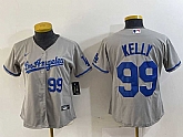 Women's Los Angeles Dodgers #99 Joe Kelly Number Grey With Los Stitched Cool Base Nike Jersey,baseball caps,new era cap wholesale,wholesale hats